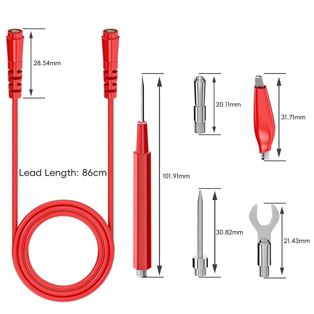 Goupchn 16PCS Multimeter Test Leads Kit Replacement Black, Red, silver
