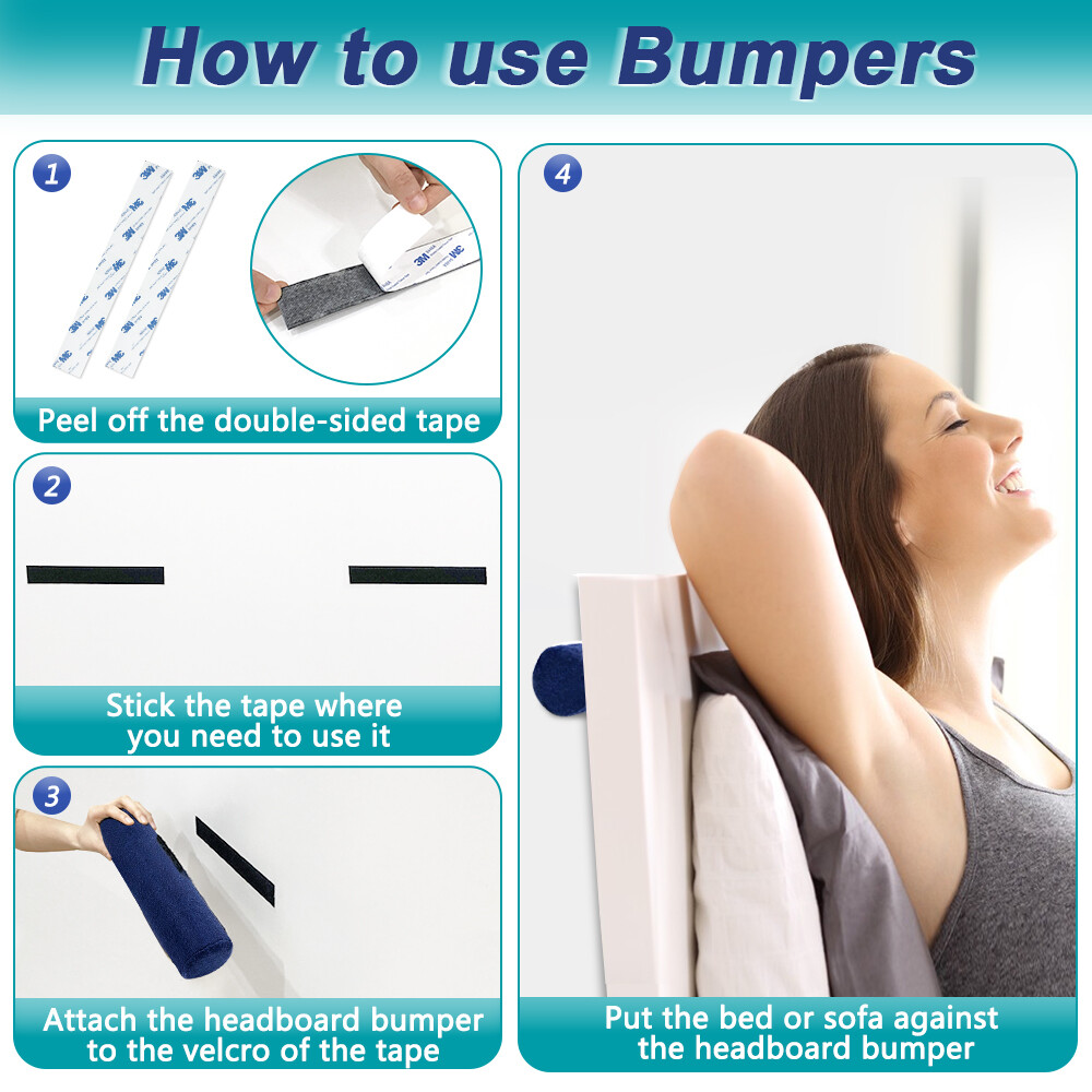 Headboard Bumper Stoppers for Wall BedStabilizer Protector from Bed Couch（2 Pack