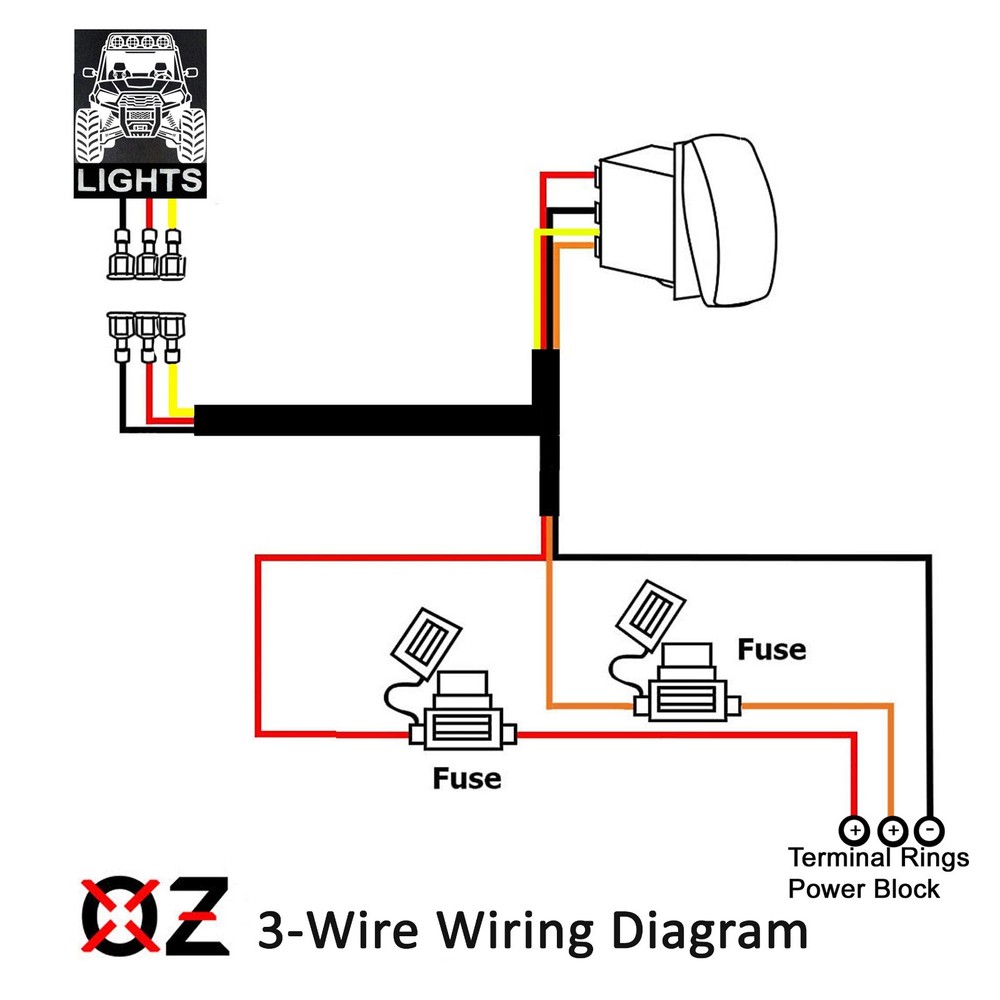 BUMPER LIGHTS On/Off Switch Power Distribution Block 3-Wire Harness DRL Can-Am