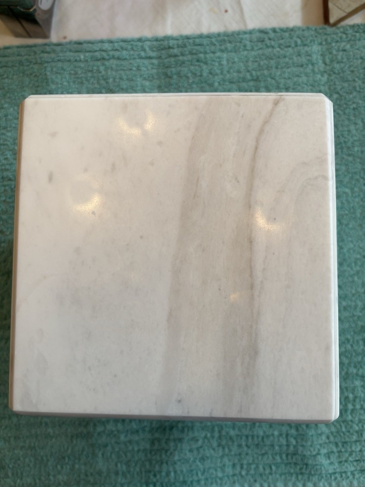 WATERWORKS STUDIO WHITE MARBLE TISSUE COVER BOX
