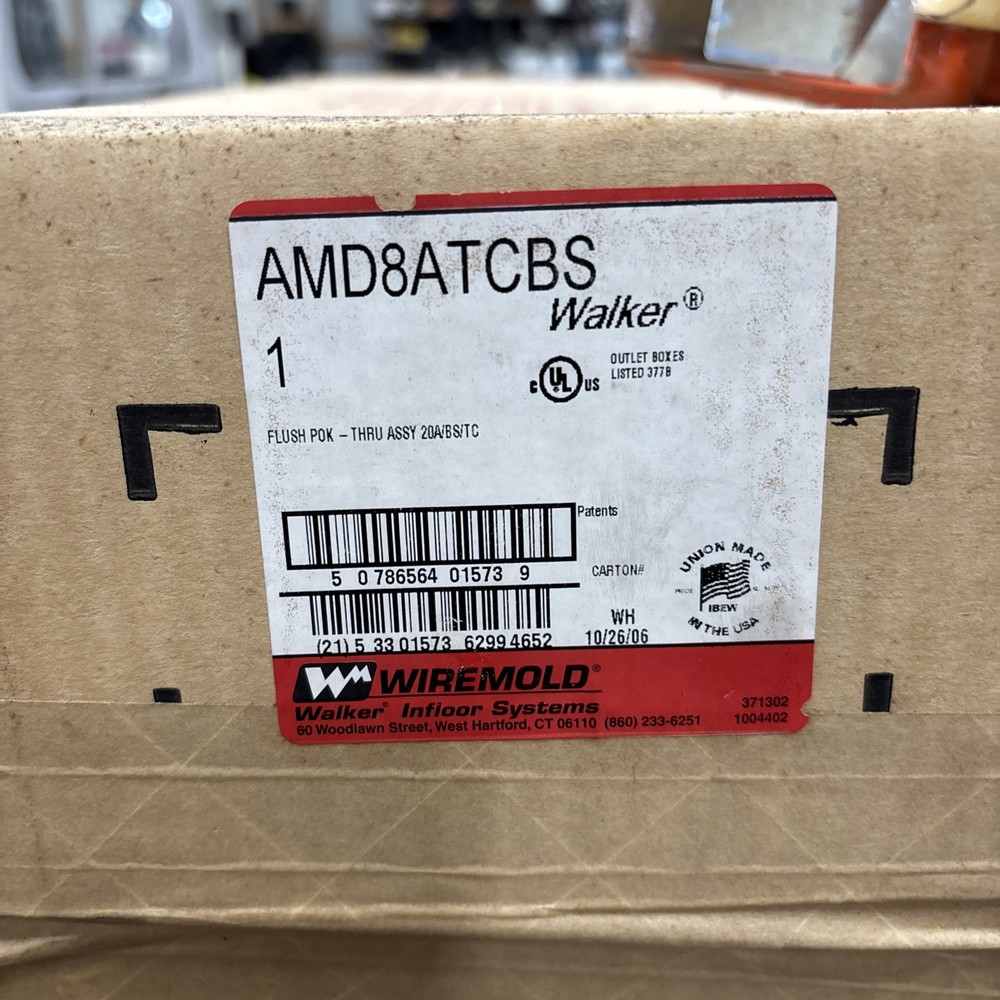 Wiremold Flush POK Thru Assy AMD8ATCBS Walker Raceway System