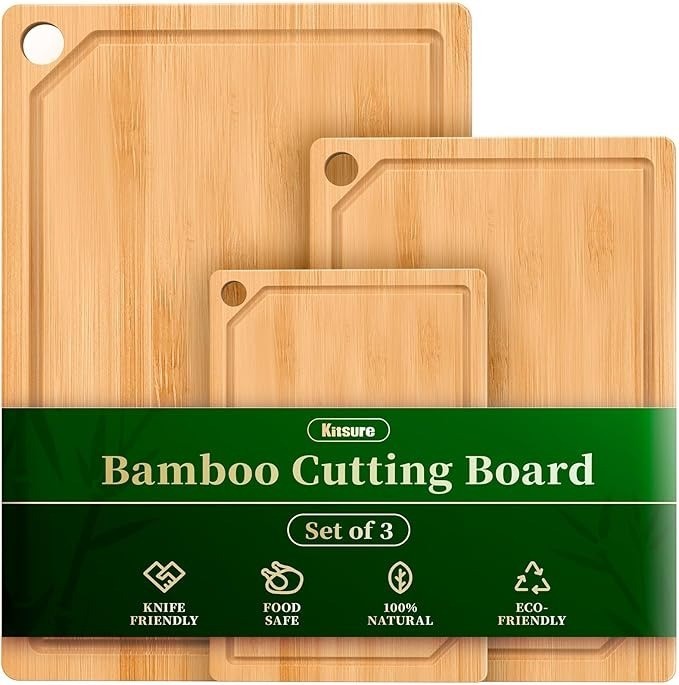 Natural Solid Wood Cutting Board Double Sided Kitchen Chopping Board for Meat
