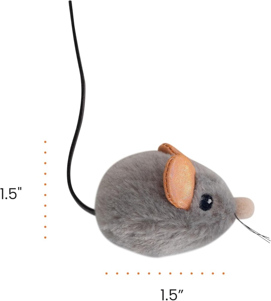 Interactive Touch-Activated Cat Toy – Gray Squeak Squeak Mouse with Catnip