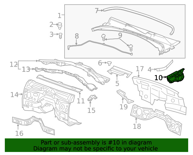 Genuine GM Driver Side Plenum Panel 23491713