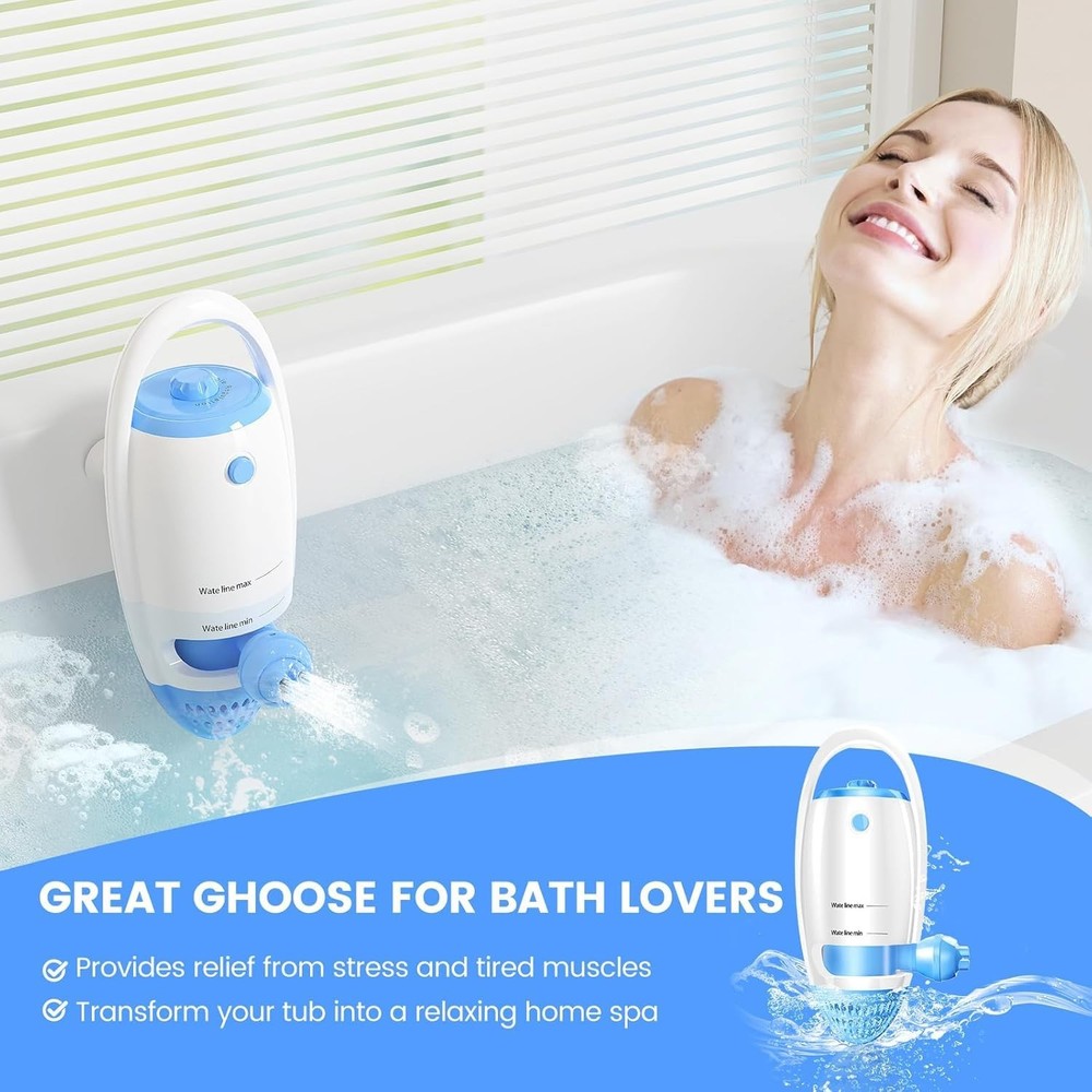 Bath Jet Spa, Jet/Bubble Maker Mode, Bathtub Spa single head, Blue+White