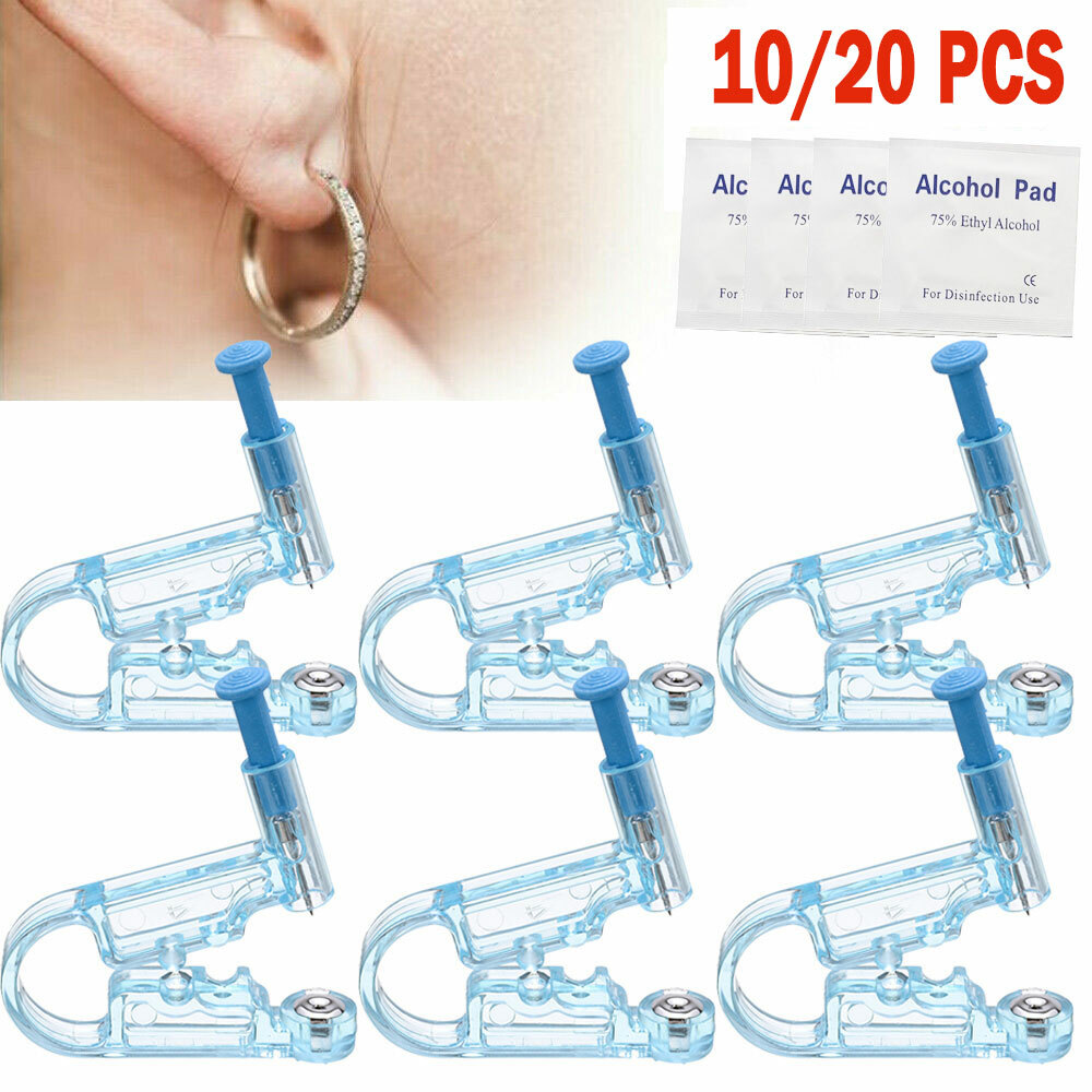 10/20PC Ear Stud Piercing Gun Ear Stud Unit Sterile Piercer Disposable Body Tool