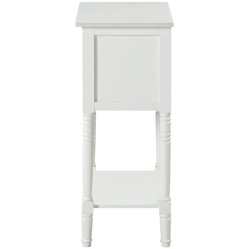 Pemberly Row Transitional Console Table in White Wood Finish