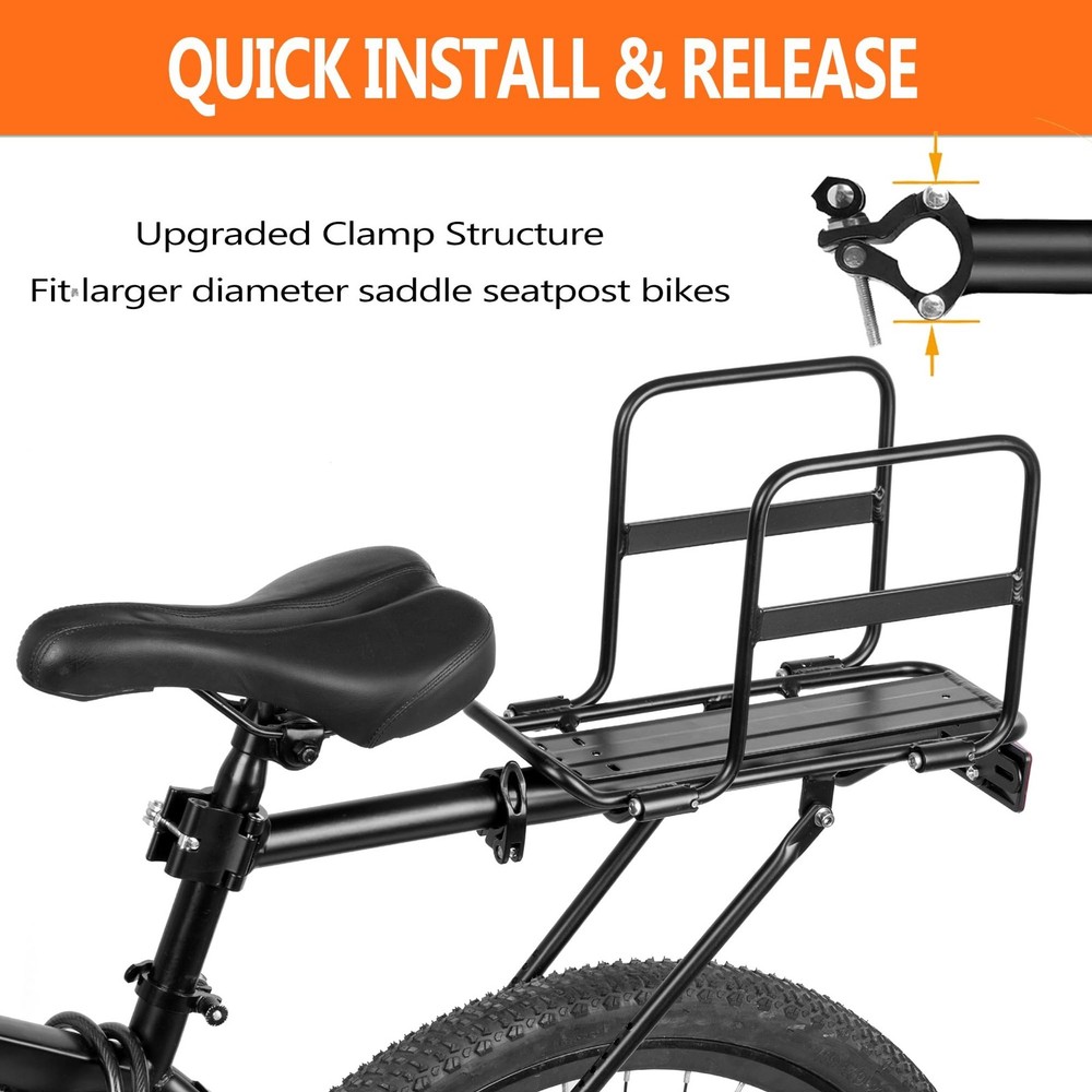 Foldable Wide Wings Bike Cargo Rack, Quick Release, Universal, Large Capacity...