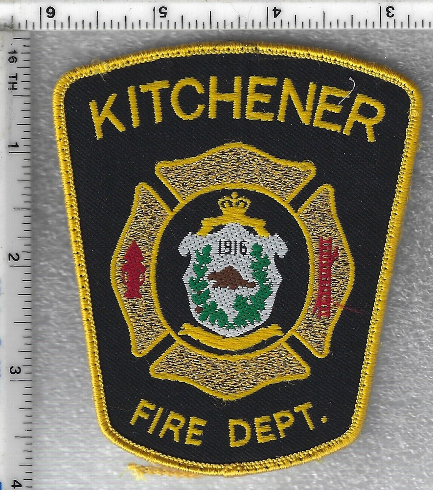 Kitchner Fire Dept (Ontario, Canada) Uniform Take-Off Yellow Shoulder Patch
