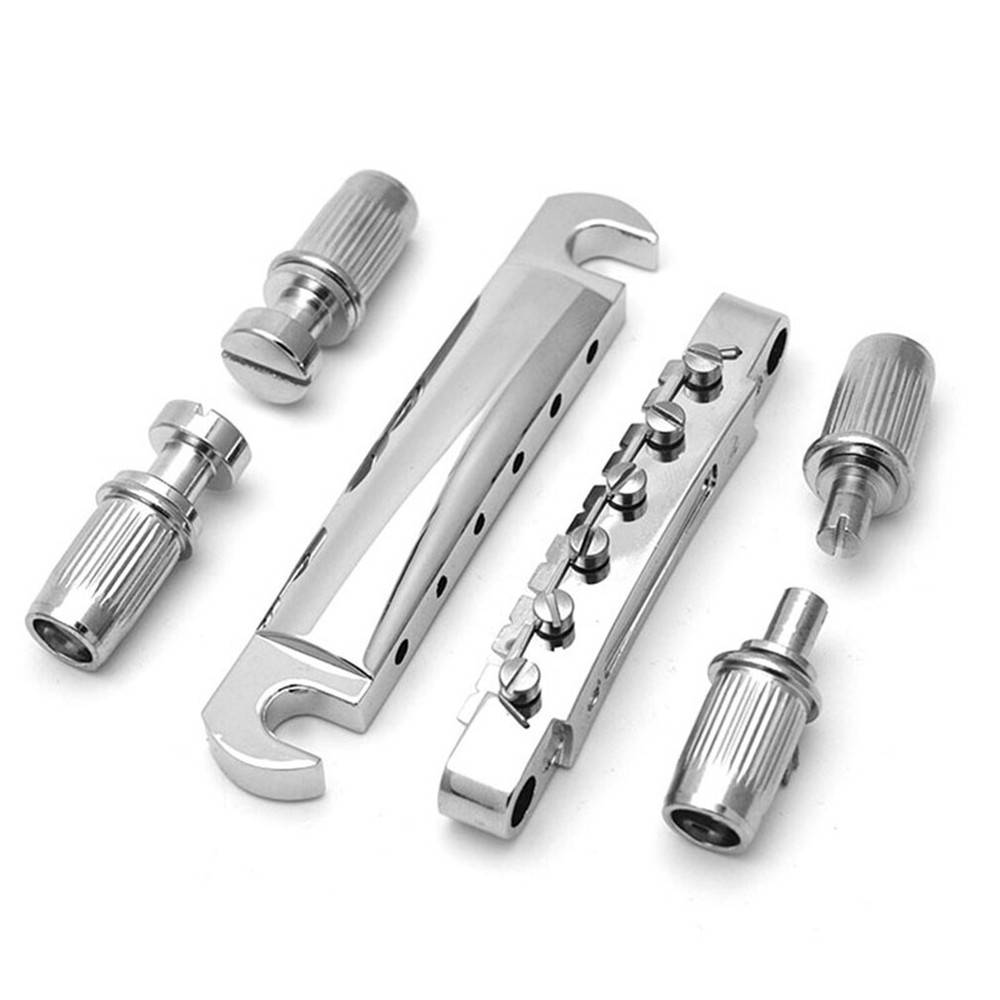 6 String Electric Guitar Saddle Bridge Tailpiece with Studs Guitar Part