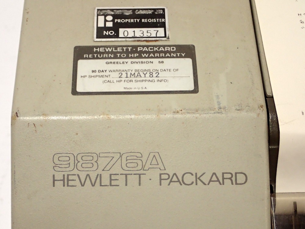 HP 9876A / AGILENT 9876A PRINTER PLOTTER VINTAGE!