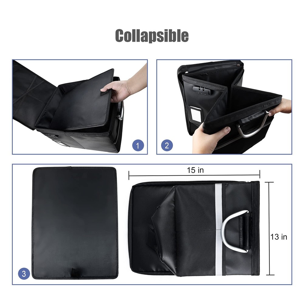 Fireproof Document Box, Fireproof File Box with Lids, Important Document Orga...