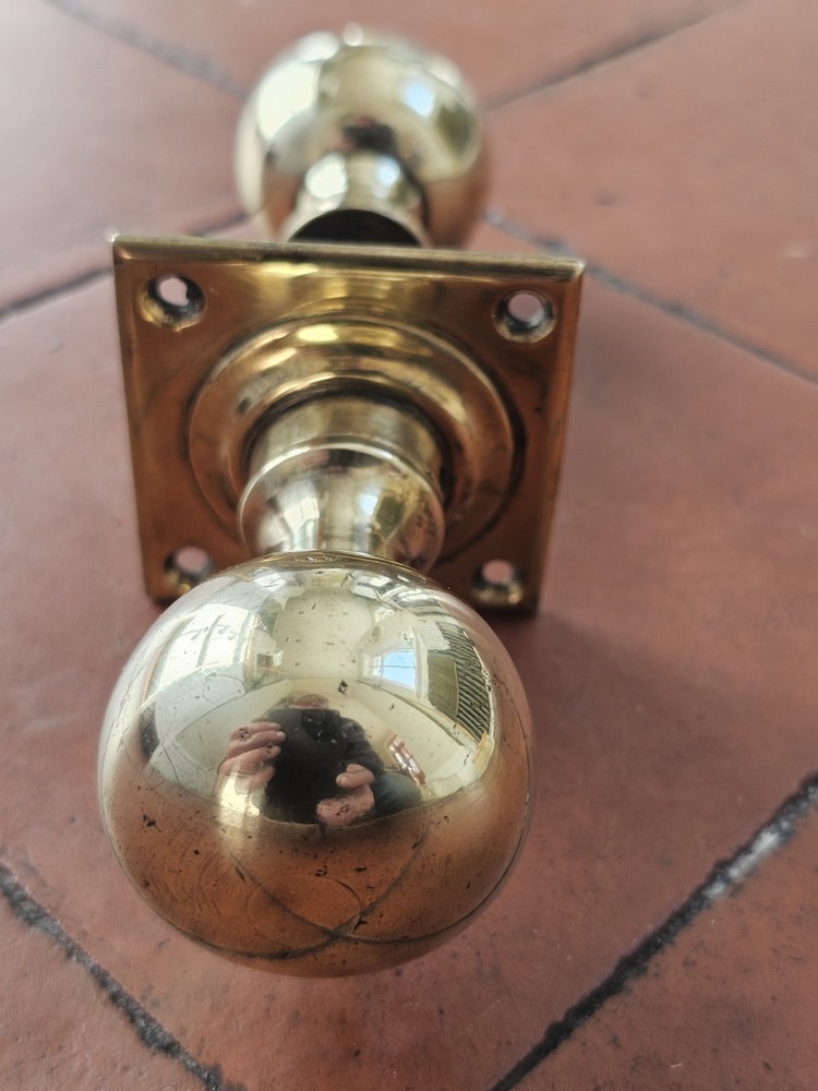 Antique original brass door knobs