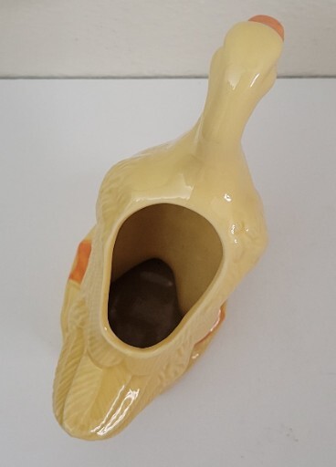 Ceramic Yellow Duck Planter 7.25" Tall