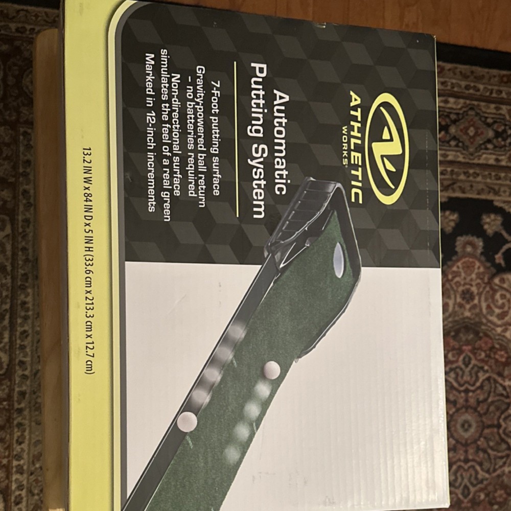 Athletic Works Automatic Putting System 7-Foot Golf Putting Mat Gravity Return