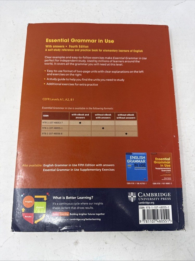 Essential Grammar in Use with Answers: A Self-Study Reference… 4th Ed. *Unused