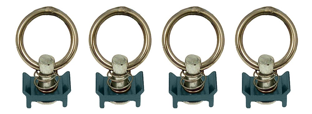 Pit Posse L Track Stud Ring Spring Loaded S Track Tie Down Anchor Blue (4 pack)