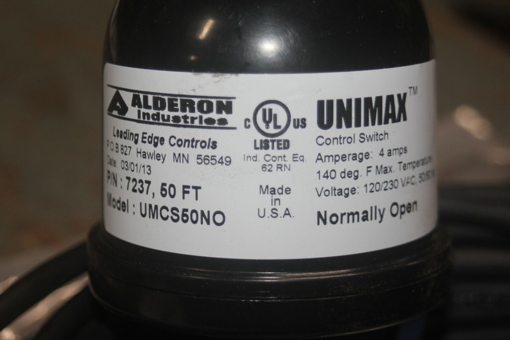 Alderon Unimax Control Switch 7237 50Ft. UMCS50NO