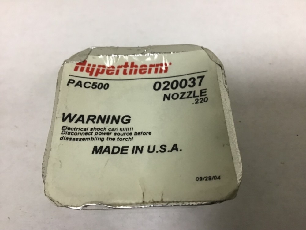 Hypertherm 020037 Plasma Nozzle, Pac500, .220