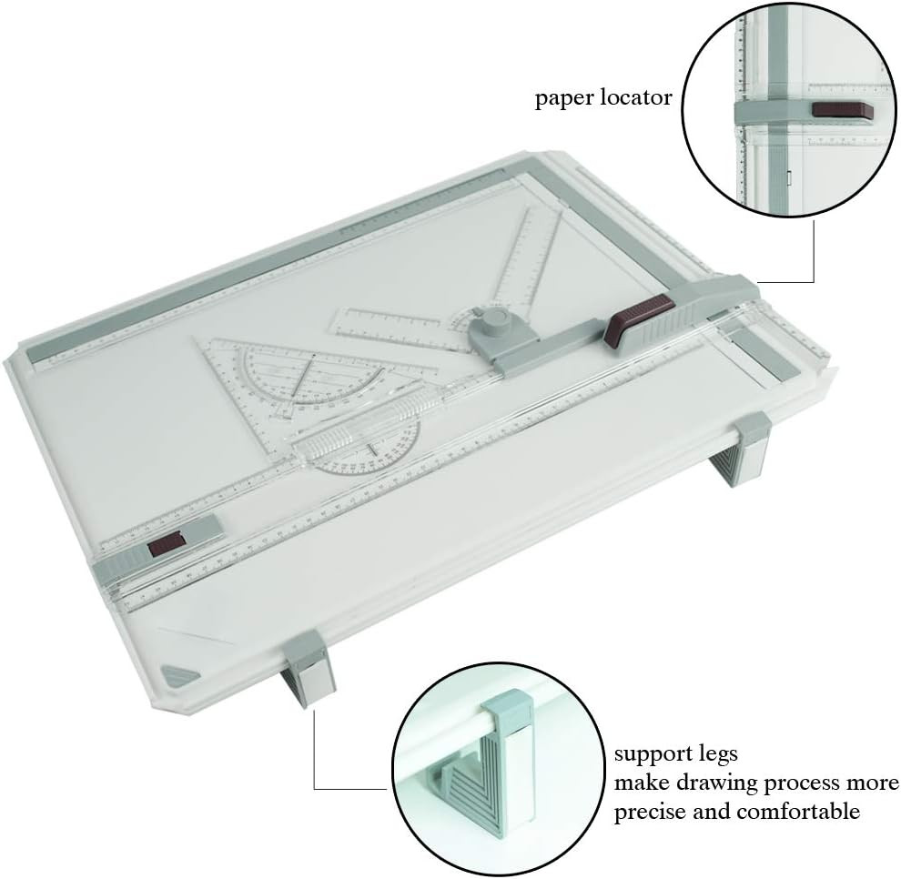 Jiloffice A3 Drawing Board, Lightweight Multi-Funtion Drafting Table with Adjust