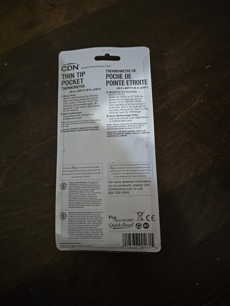 CDN DTT450 ProAccurate Thin Tip Yellow Thermometer w/ 6 Second Response