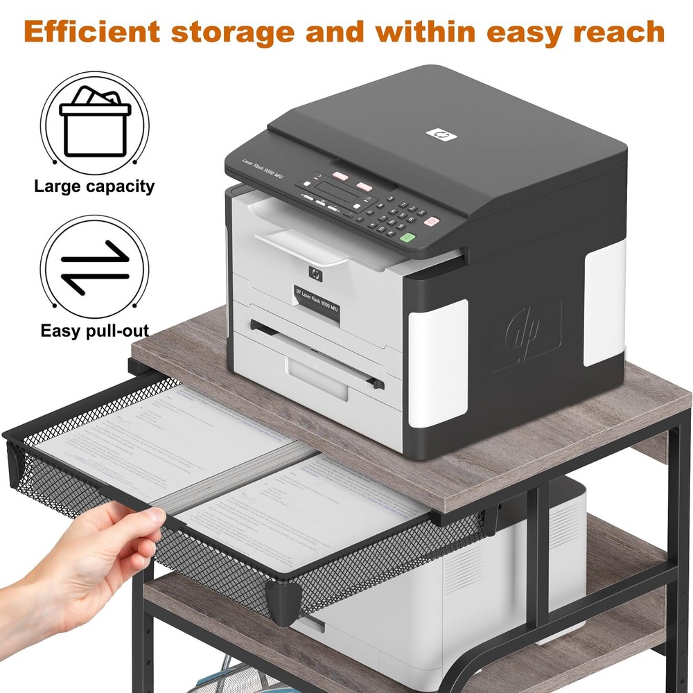 23.6''x18.9'' Extra Large Printer Stand with Drawer