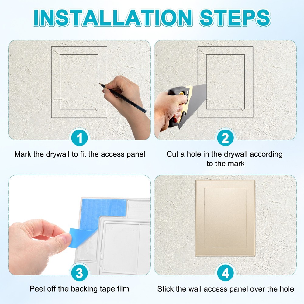 1-Pack Access Panel for Drywall, 7x5" Plastic Removable [Gold Tone, Rectangle]