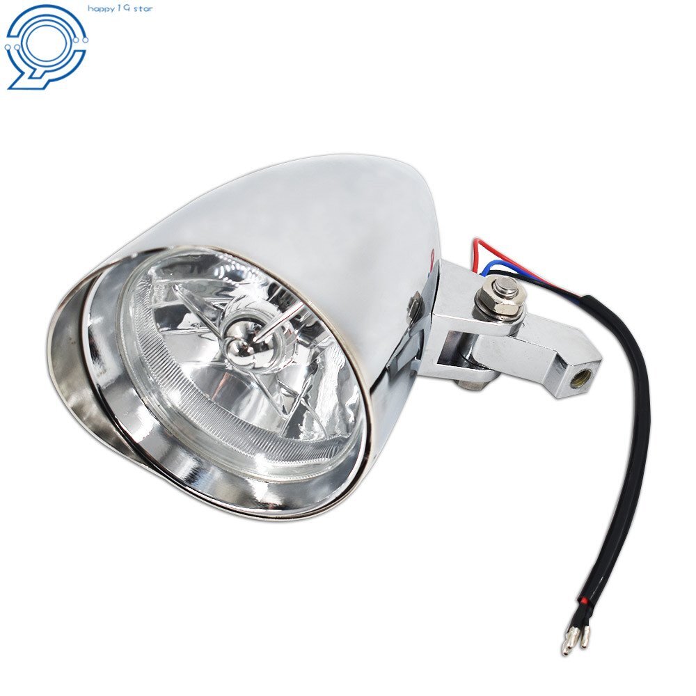 Motorcycle 4.5"Chrome Visor Headlight Lamp For Dyna Bobber Chopper