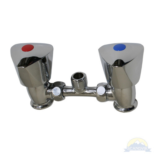 Scandvik 14117 Shower Mixer, White Euro Sprayer with Triangle Knobs