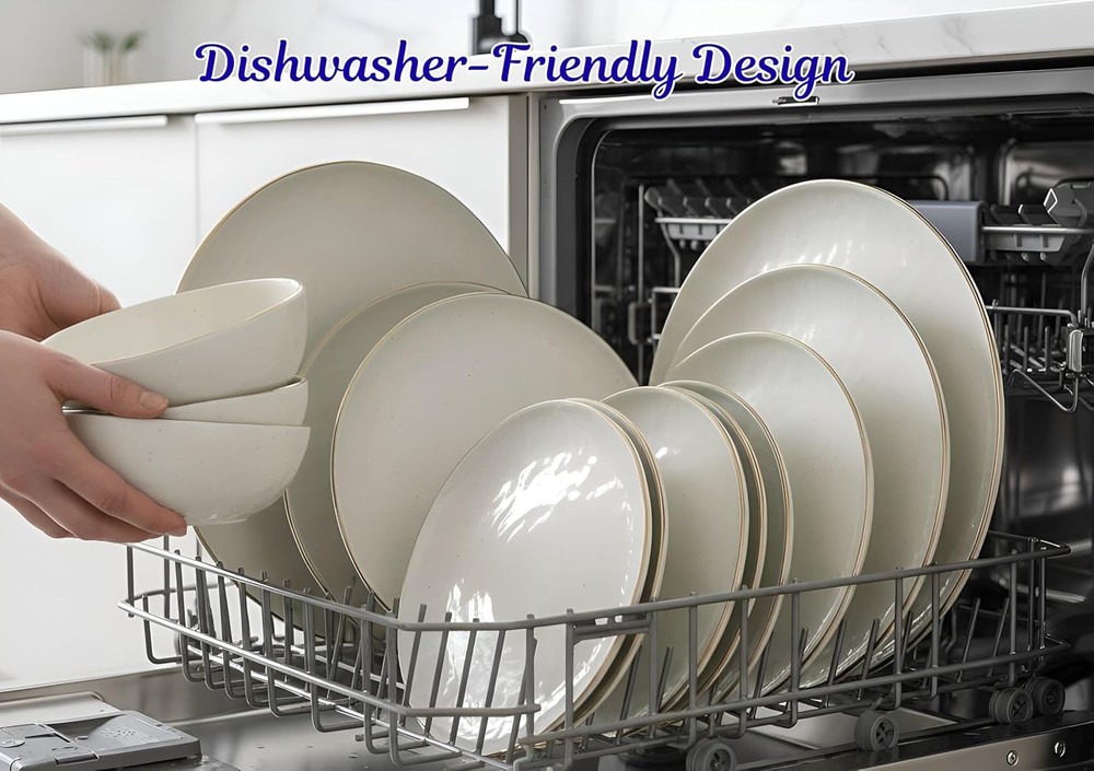 Sango 12-Piece Lightweight Stoneware Dinnerware Set for 4, Glossy Vanilla White
