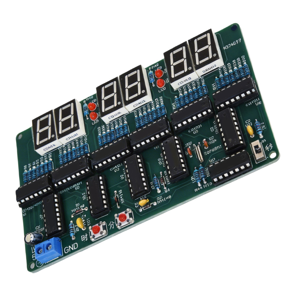 DIY Clock Kit 6 Digit Display for Hands On Electronics Learning and Soldering