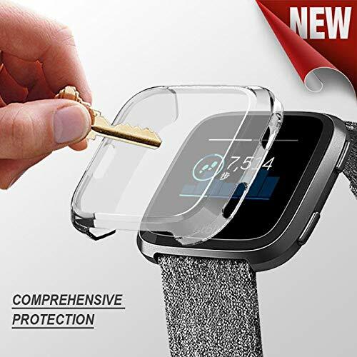 Silicone Protective TPU Frame Cover Case with Screen Protector For Fitbit Versa