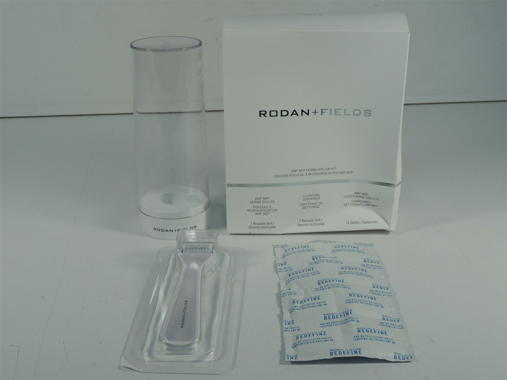 Rodan and Fields AMP MD Derma-Roller Container & 8 Purification Tablets Kit