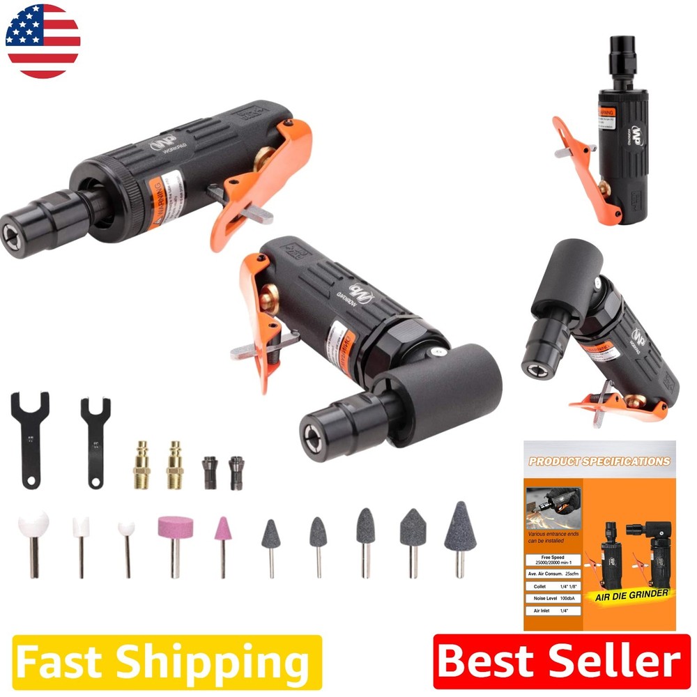 WORKPAD 12pc Pneumatic Die Grinder Kit, Compact, Variable Speed, Precision Tool