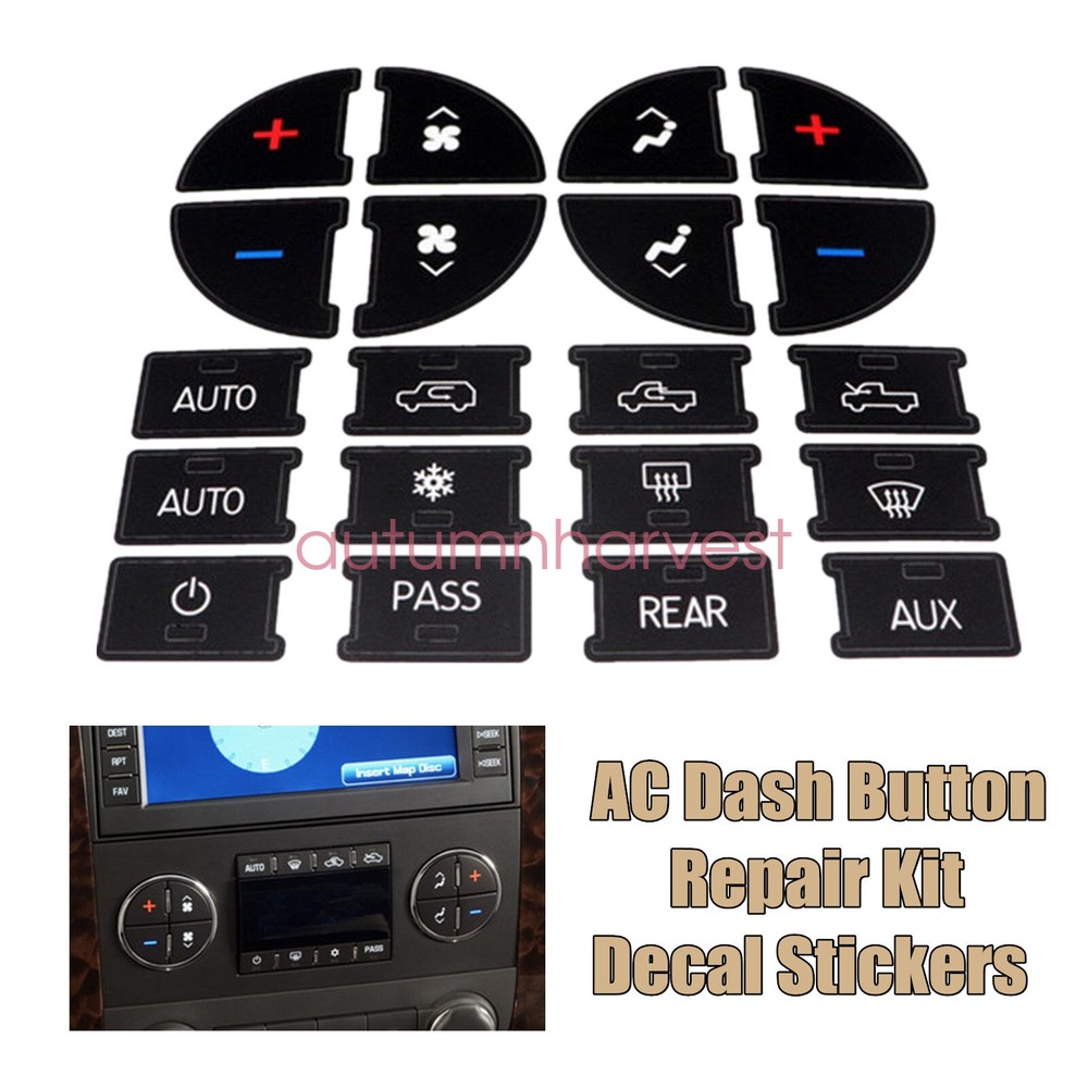 Climate Control Button Decal Dash Switch Sticker For 2007-2014 GMC Yukon XL 1500