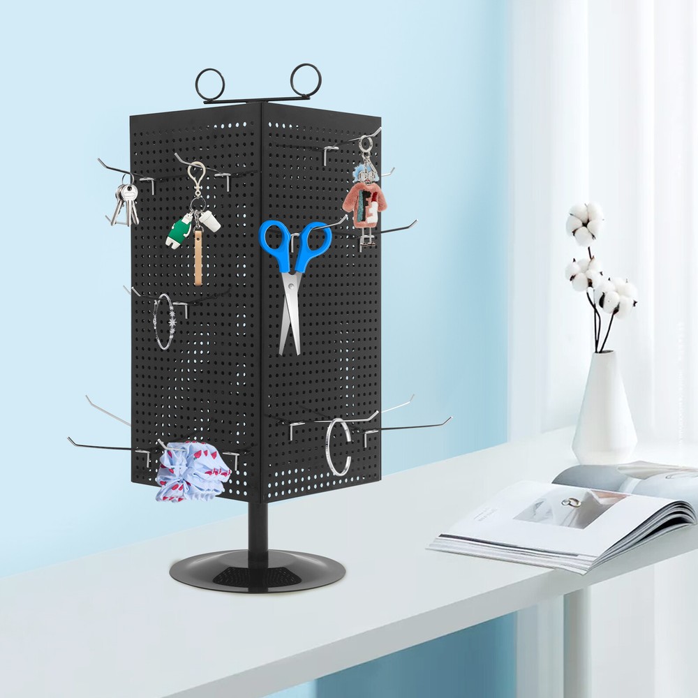 Display Stand, Perforated Panel Display Stand, 4-Sided Revolving Display Stand