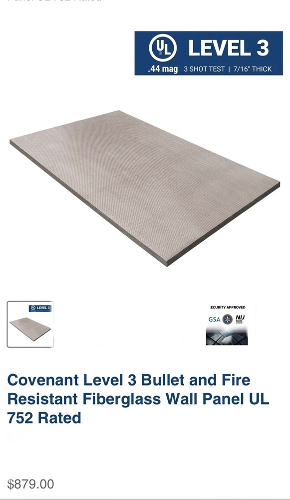 Balistic 5x9 level 3 bullet proof sheets