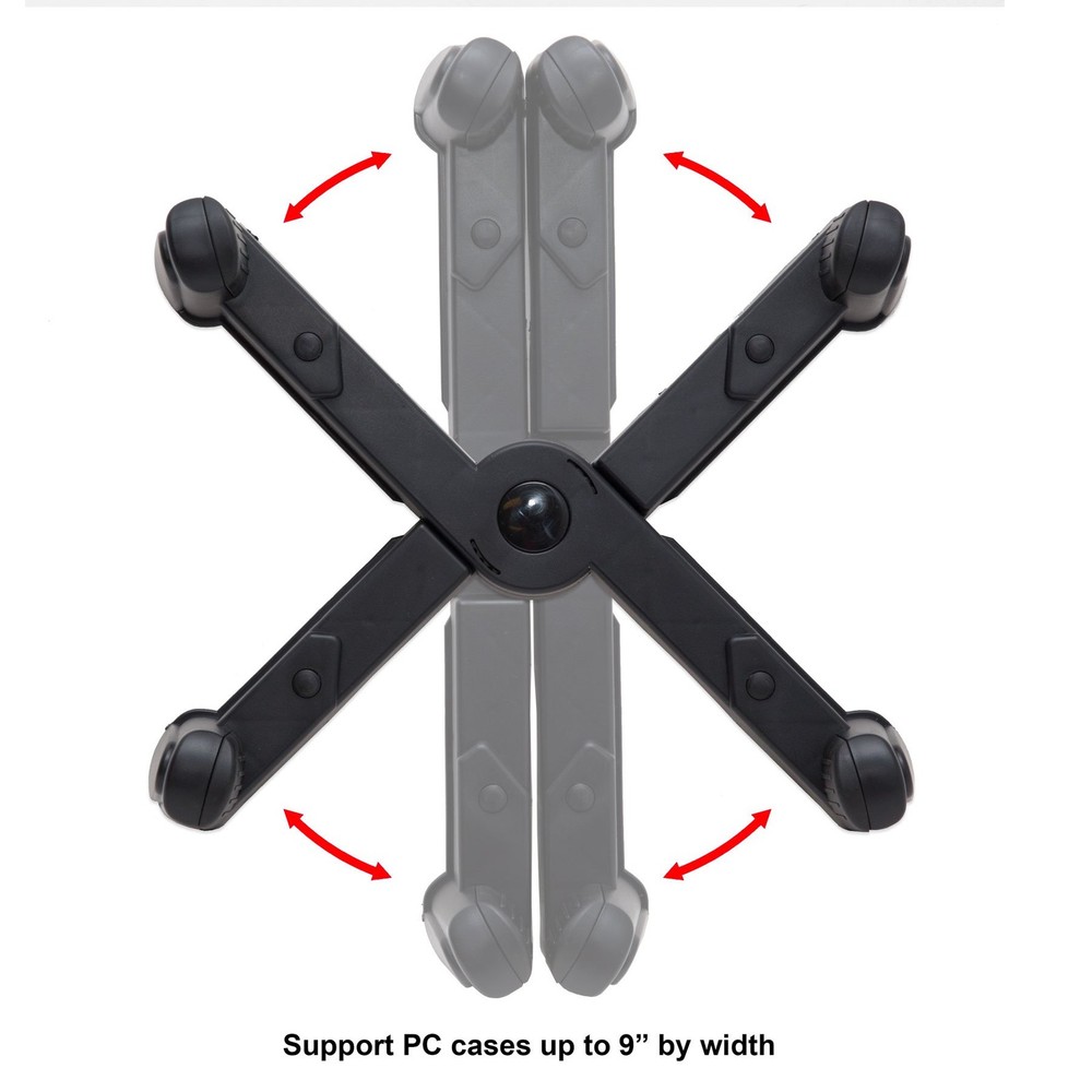 Mobile Desktop Tower Computer Floor Stand Rolling Compact, Plastic X Black