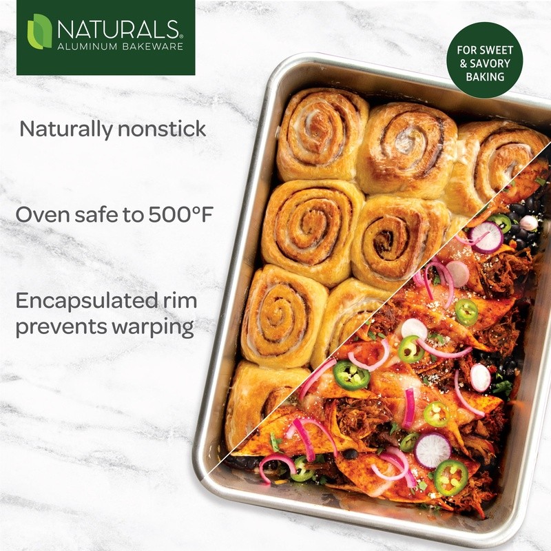 Aluminum Baking Pan 9x13 Rectangular Non-Stick High Wall Kitchen Bakeware New