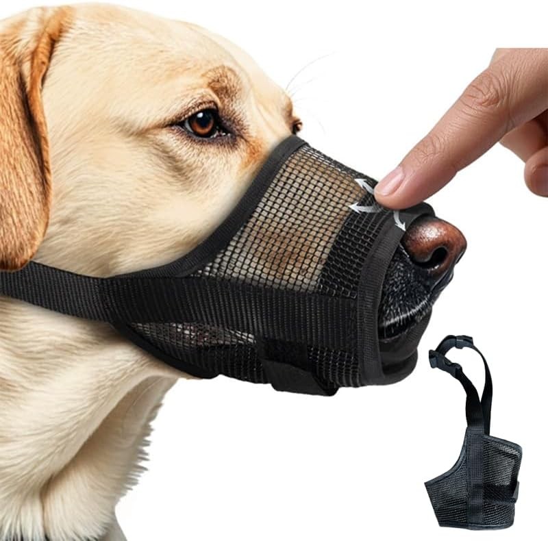 Dog Muzzle,Soft Air Mesh Muzzle Medium Large Dogs to Prevent Biting Barking