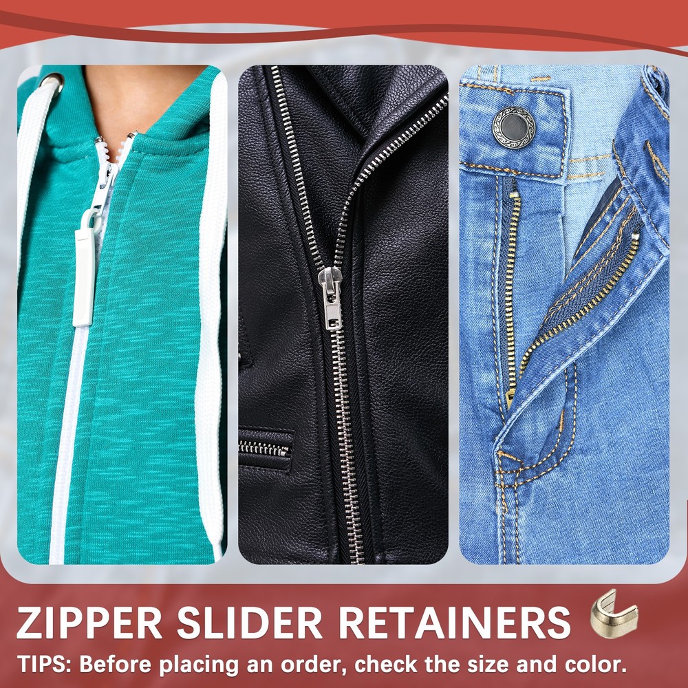 Zipper Slider Retainers [50pcs] - #5 U Shape Top Stoppers - [Light Gold]