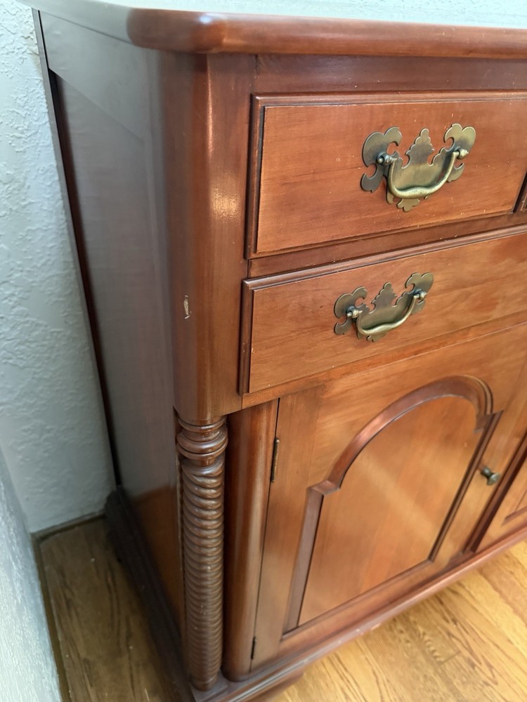 This is a Willett Wildwood solid cherry sideboard, server, from the 1950s