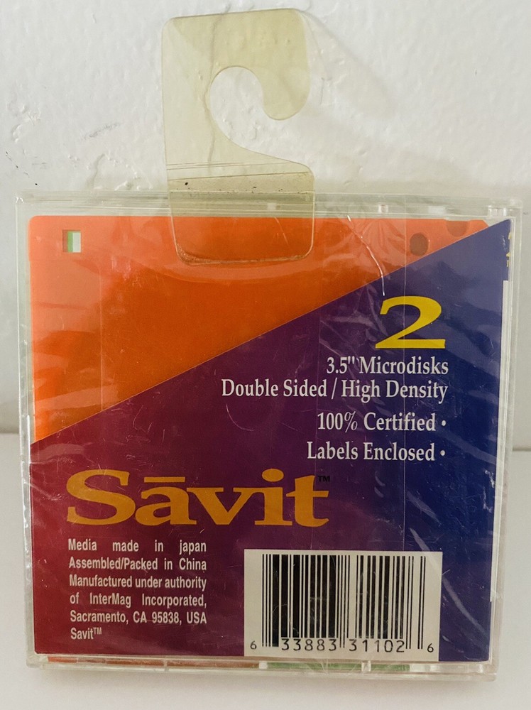Savit HD 3.5 Microdisk IBM Formatted 2 Pack Sealed
