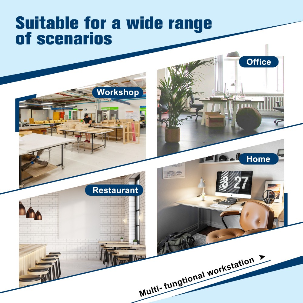 Heavy-Duty Adjustable Garage Workbench with Non-Slip Mat 2000-Pound Capacity