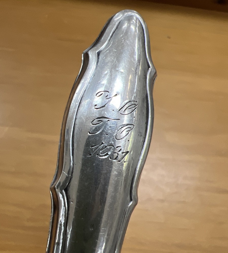 Rare Danish 830S Silver Handled Nutcracker 1937 Engraving