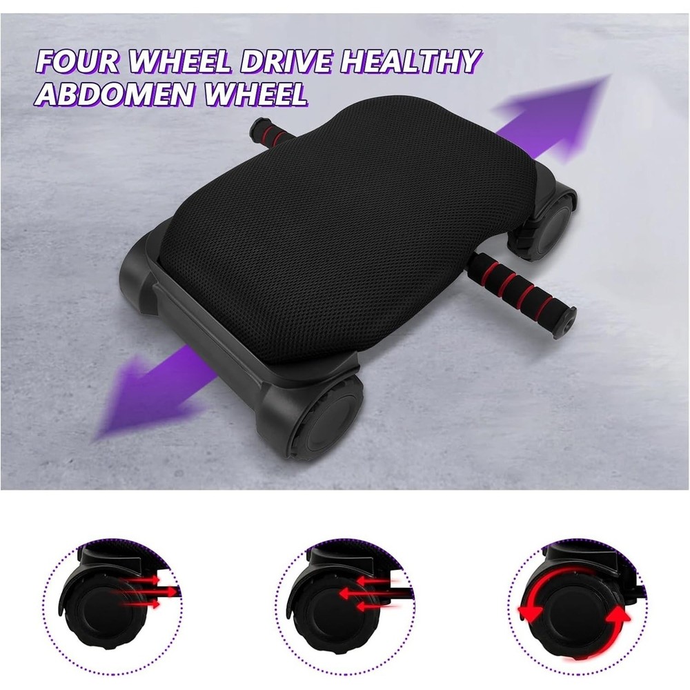 Ab Roller Wheel, Automatic Rebound Abdominal Wheel for Core Workout, Black
