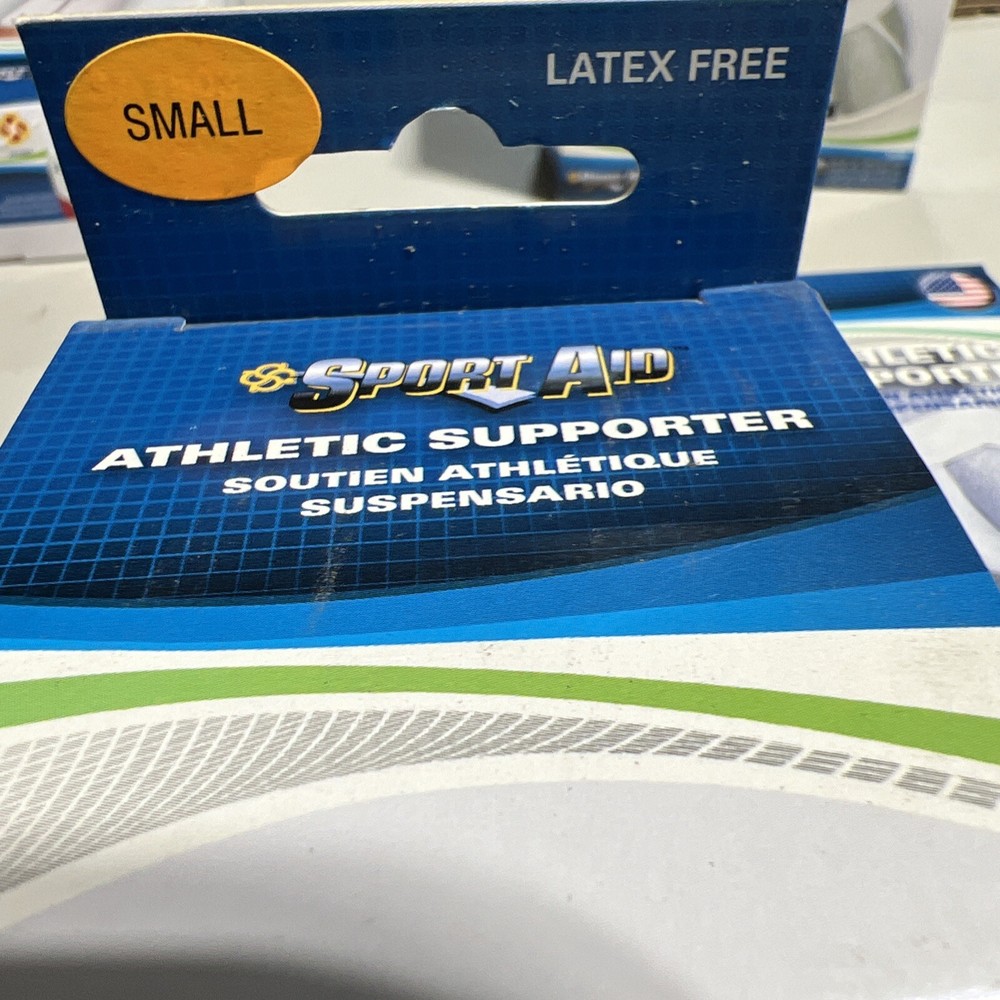 Sport Aid Athletic Supporter, White, Small (2 Pack)