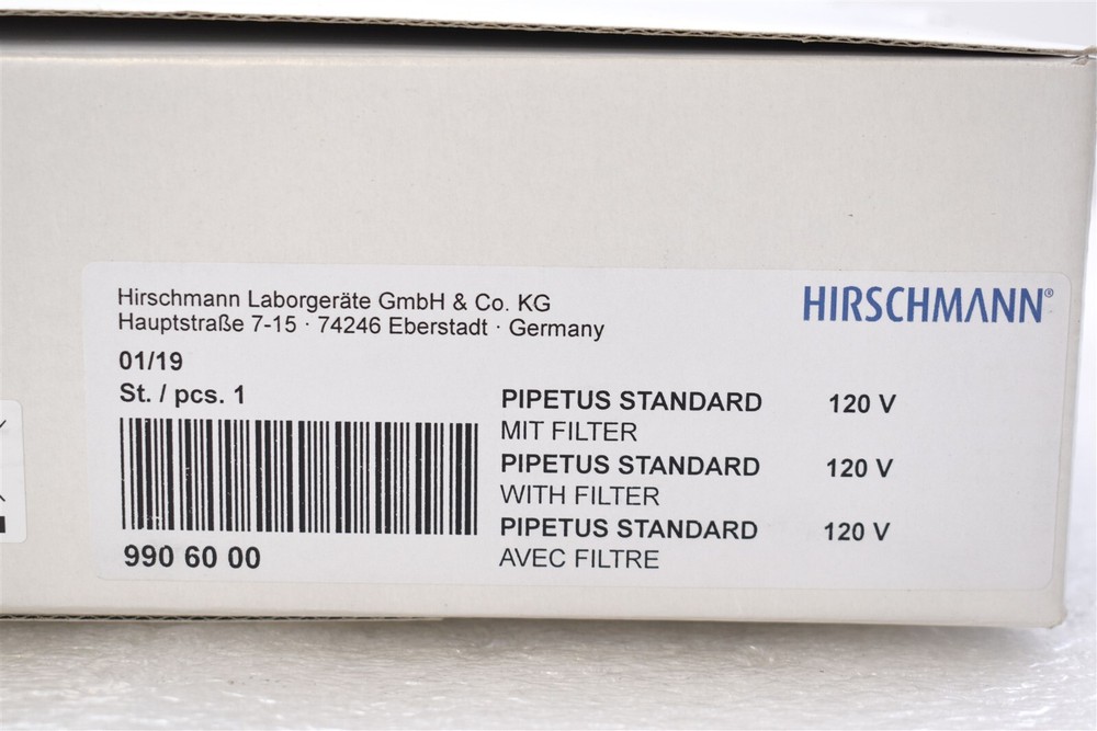 Hirschmann Pipetus-Standard w/ Filter US Plug New-Open Box