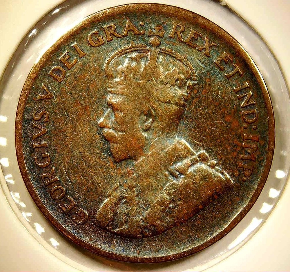 1933 Canada Small Cent King George V (Unique Toning)