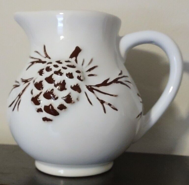 Pine Cone Embossed Ceramic Coffee Creamer